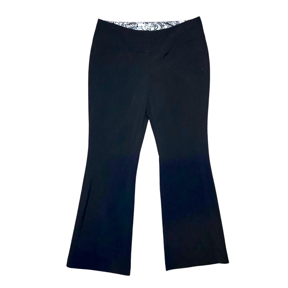 Dress Pants Black Size 2 Short Petite‎ Flat Front Wide Leg Boot Cut